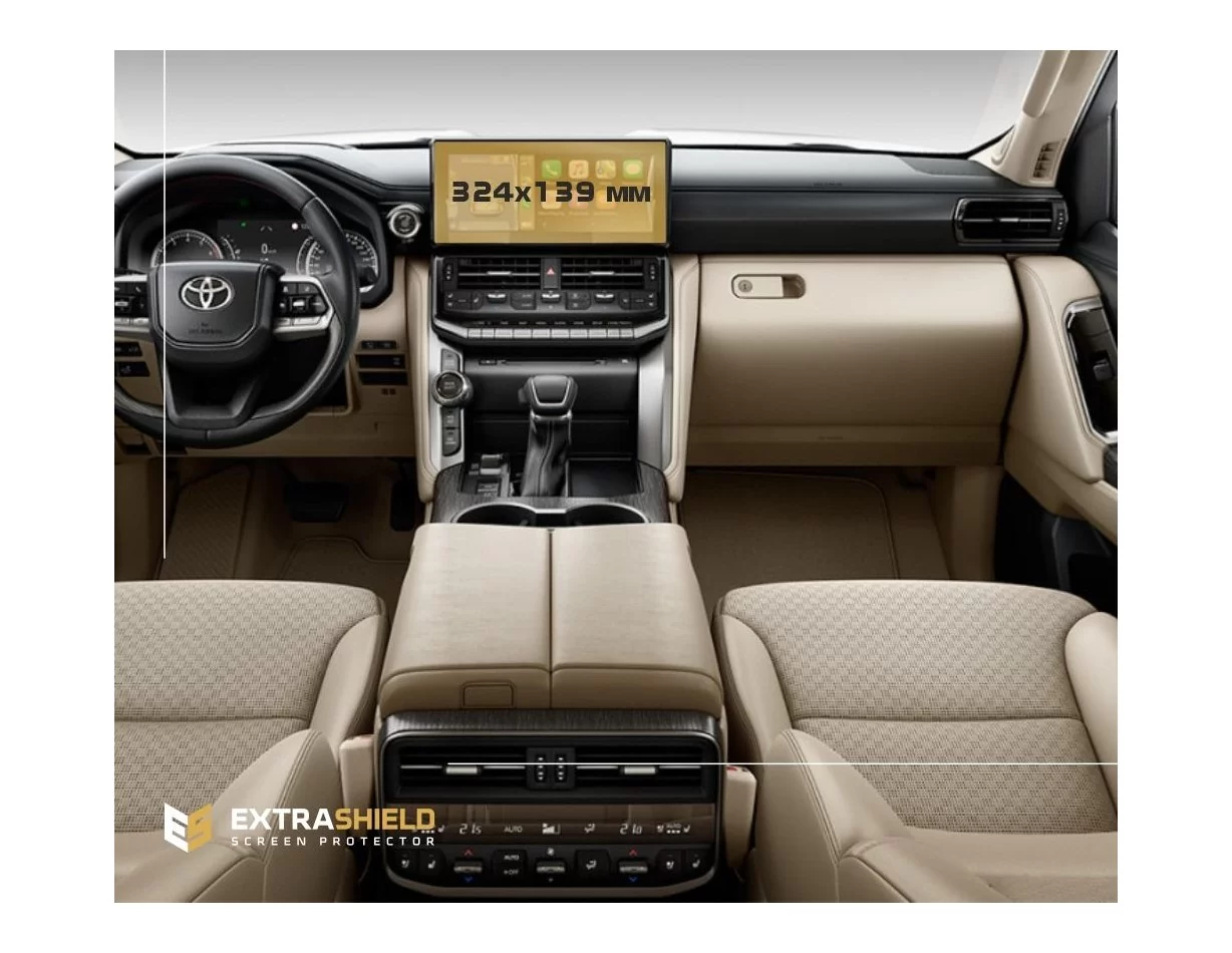 Toyota Land Cruiser 300 2021 - Present Full color LCD monitor (12.3") ExtraShield Screeen Protector - 1 - Interior Dash Trim Kit