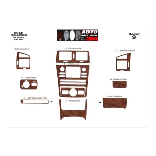 Seat Ibiza-Cordoba 08.99-03.02 3D Interior Dashboard Trim Kit Dash Trim Dekor 9-Parts 2