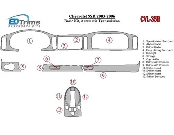 Chevrolet SSR 2003-2006 Basic Set Interior BD Dash Trim Kit - 1 - Interior Dash Trim Kit