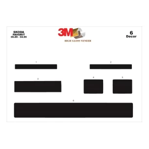 Skoda Favorit 06.89-04.95 3D Interior Dashboard Trim Kit Dash Trim Dekor 6-Parts 2