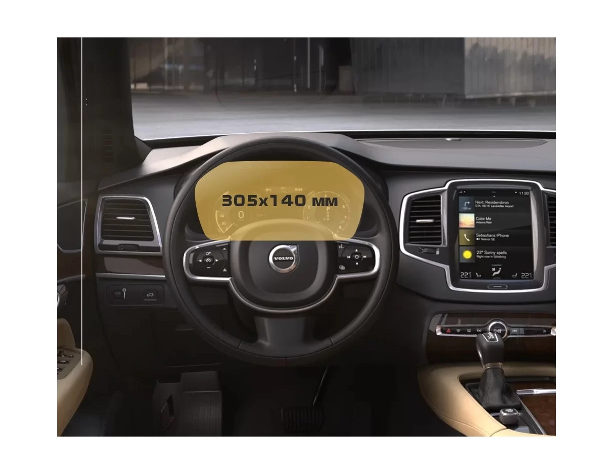 Volvo XC90 2014 - Present Digital Speedometer 12.3" ExtraShield Screeen Protector - 1 - Interior Dash Trim Kit