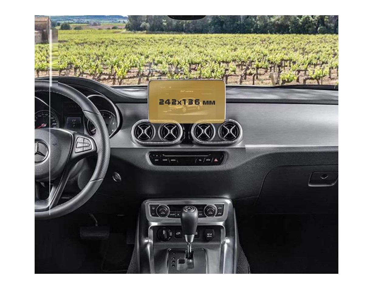 Mercedes-Benz X-class (X470) 2017 - 2020 Multimedia 7" ExtraShield Screeen Protector - 1 - Interior Dash Trim Kit