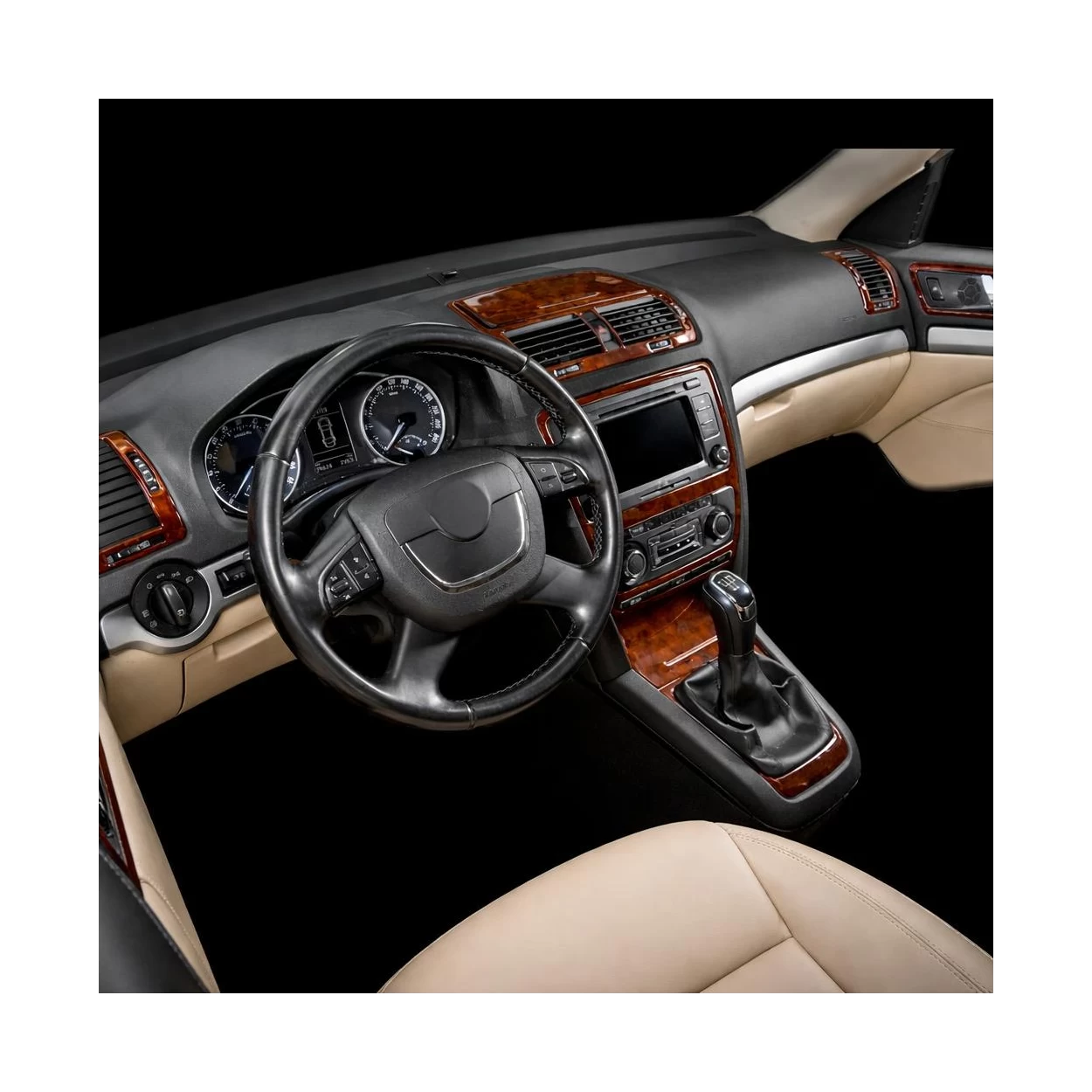 Skoda Octavia A5 1Z 09.2009 3D Interior Dashboard Trim Kit Dash Trim Dekor 11-Parts