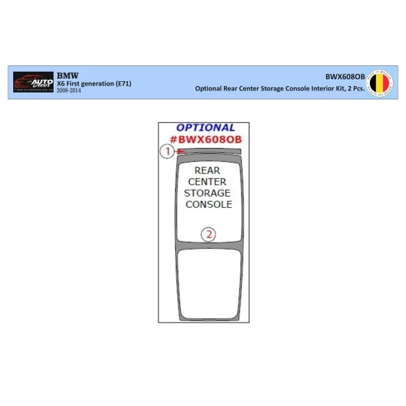 BMW X6 E71 2008-2014 3D Interior Dashboard Trim Kit Dash Trim Dekor 2-Parts