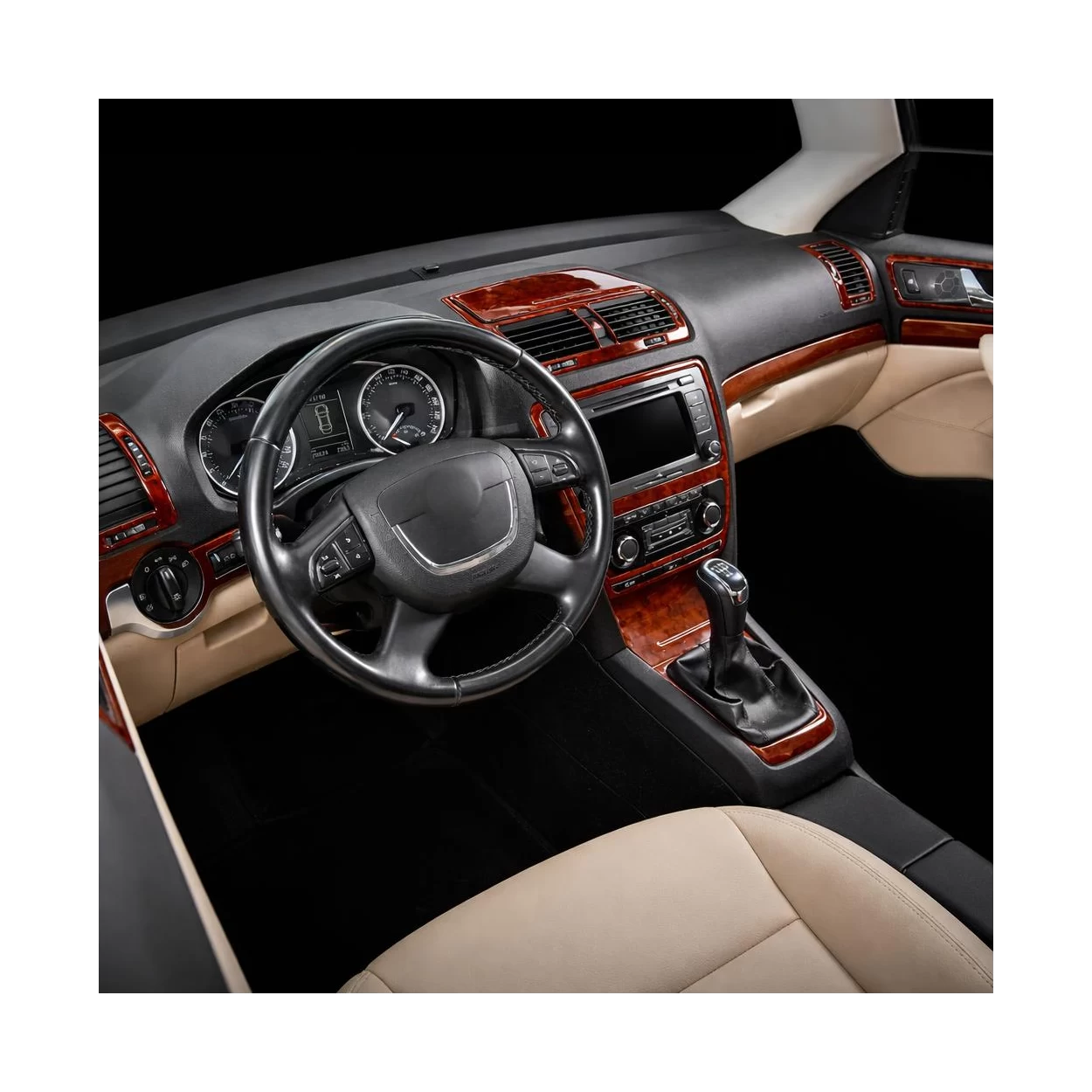 Skoda Yeti 01.2010 3D Interior Dashboard Trim Kit Dash Trim Dekor 36-Parts