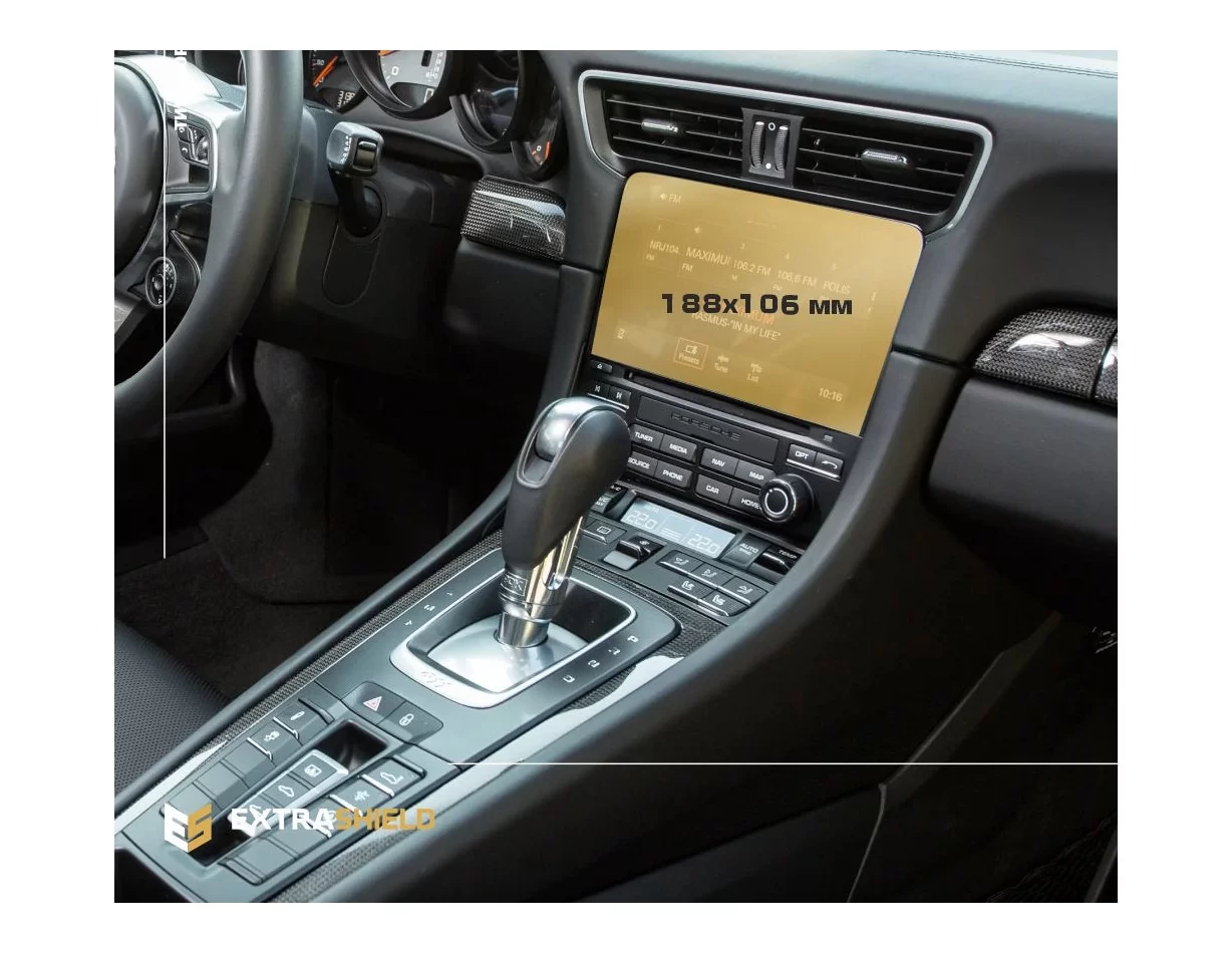 Porsche 911 (991) 2016 - 2020 Multimedia Sound Package Plus 7" ExtraShield Screeen Protector - 1 - Interior Dash Trim Kit