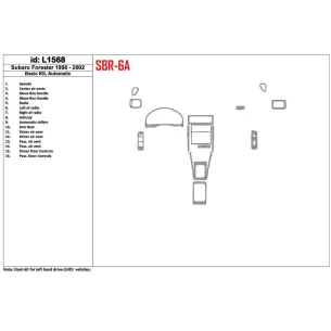 Subaru Forester 1998-2002 Automatic Gearbox, Basic Set, 16 Parts set Interior BD Dash Trim Kit 2