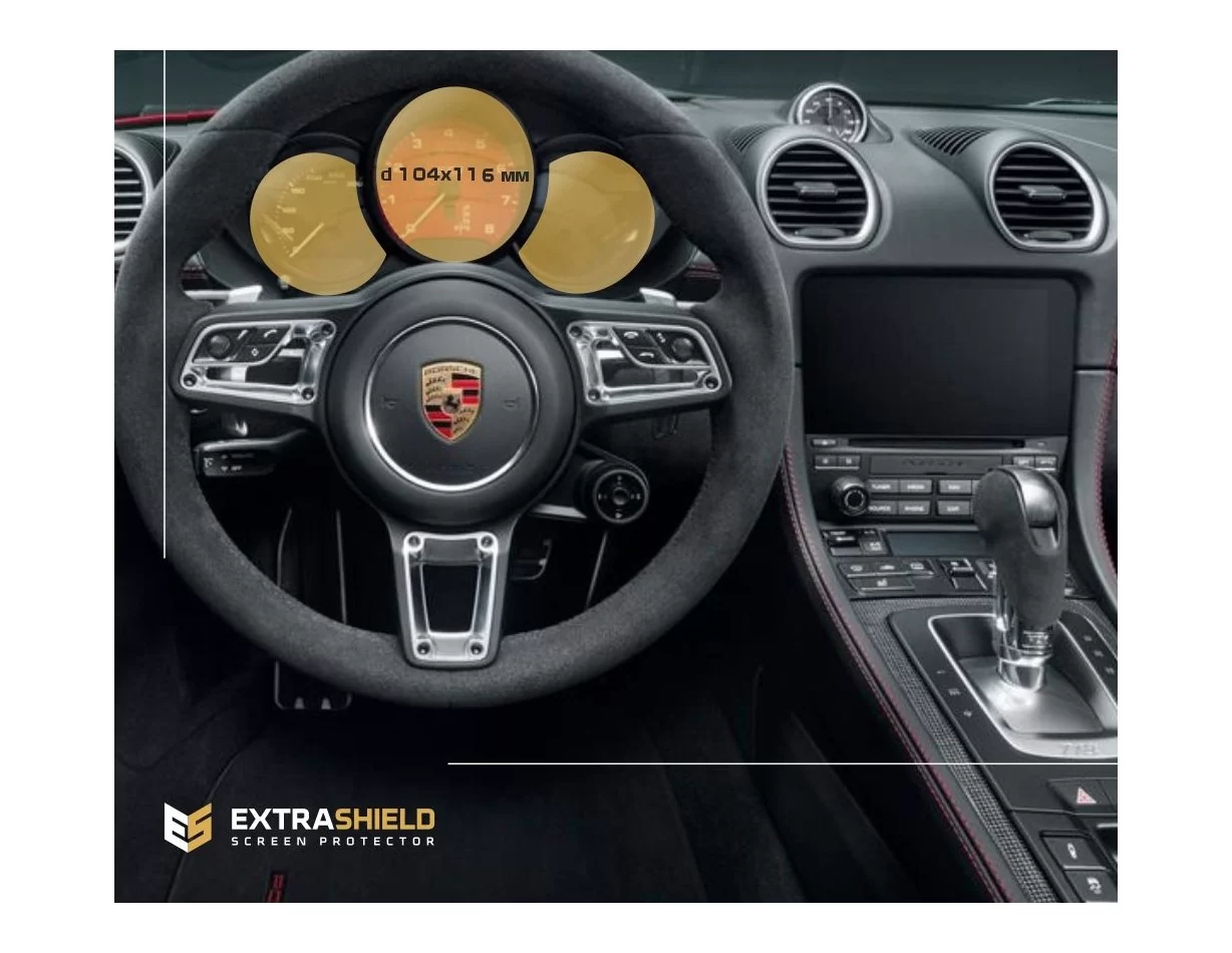 Porsche Cayman 2016 - Present Digital Speedometer 12" ExtraShield Screeen Protector - 1 - Interior Dash Trim Kit