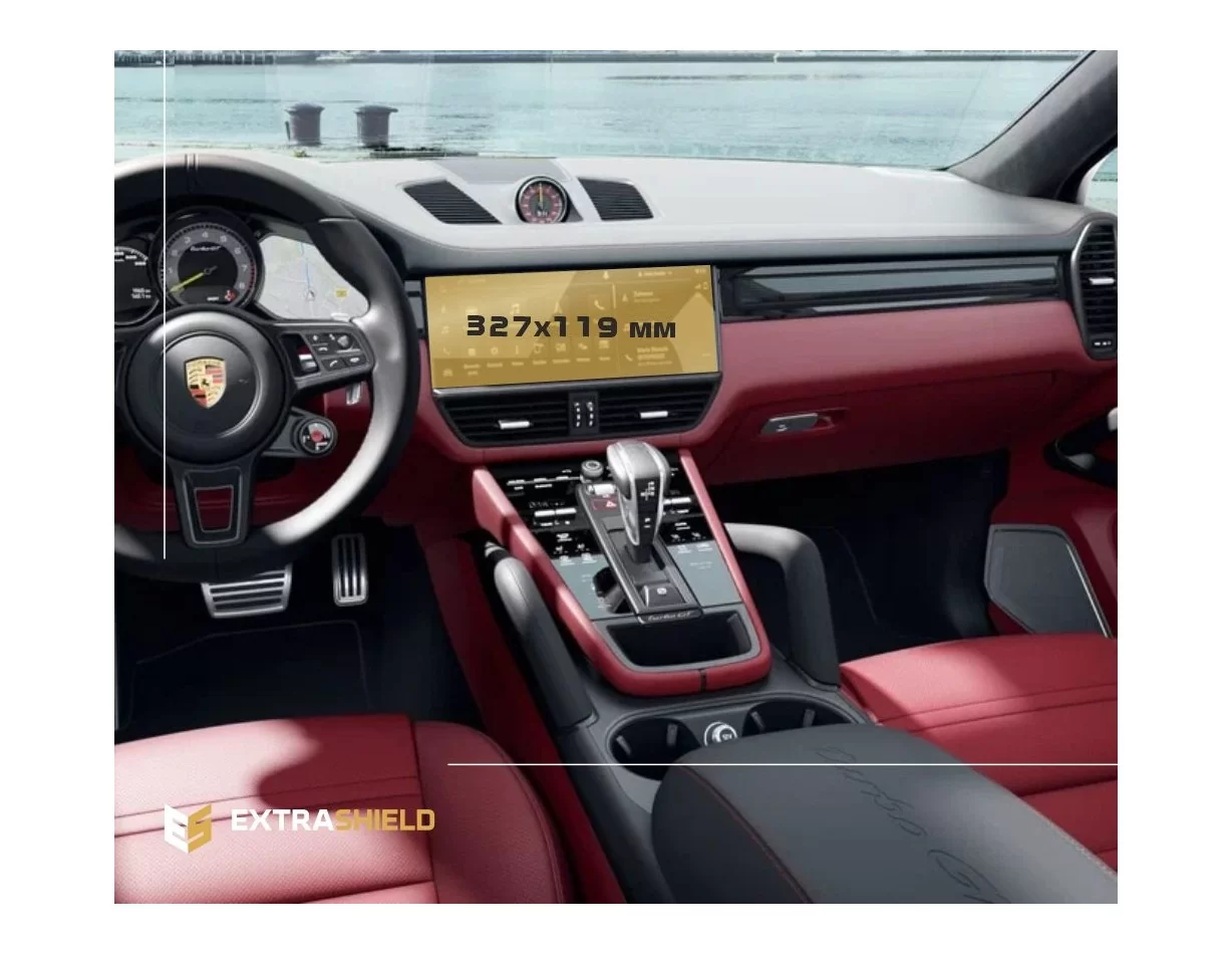 Porsche Cayenne 2017 - Present Multimedia 12" ExtraShield Screeen Protector - 1 - Interior Dash Trim Kit
