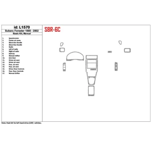 Subaru Forester 1998-2002 Manual Gearbox, Basic Set, 17 Parts set Interior BD Dash Trim Kit 2