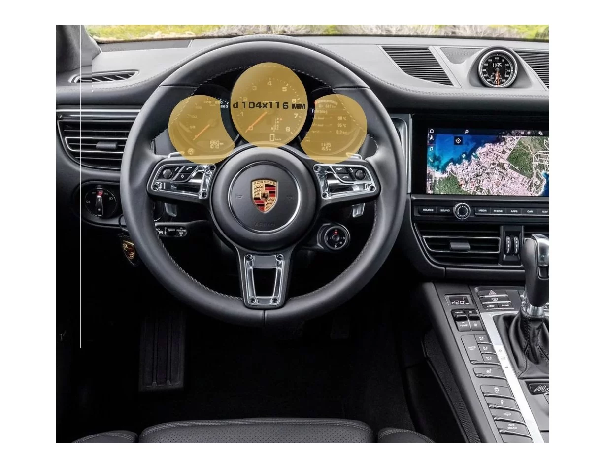 Porsche Macan 2018 - Present Digital Speedometer 12" ExtraShield Screeen Protector - 1 - Interior Dash Trim Kit