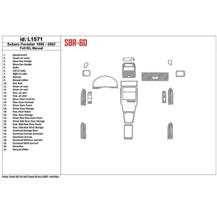 Subaru Forester 1998-2002 Manual Gearbox, Full Set, 31 Parts set Interior BD Dash Trim Kit 2