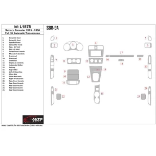 Subaru Forester 2003-2006 Full Set, Automatic Gear Interior BD Dash Trim Kit 2