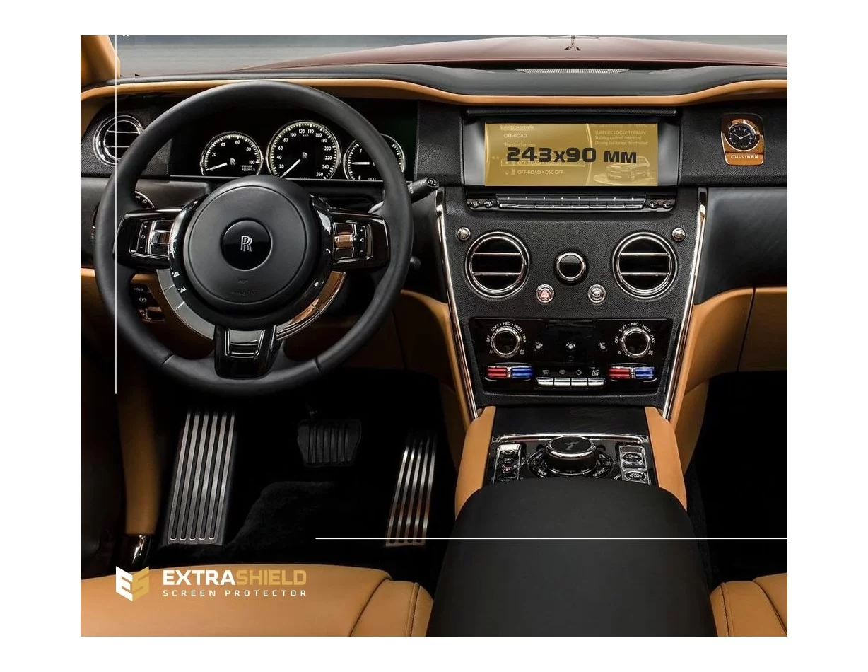 Rolls-Royce Cullinan 2018 - Present Multimedia 11" ExtraShield Screeen Protector - 1 - Interior Dash Trim Kit
