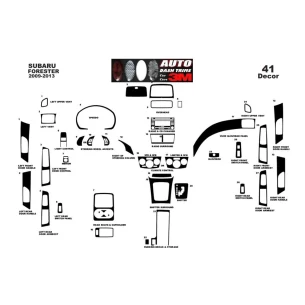 Subaru Forester 2009-2013 3D Interior Dashboard Trim Kit Dash Trim Dekor 41-Parts 2