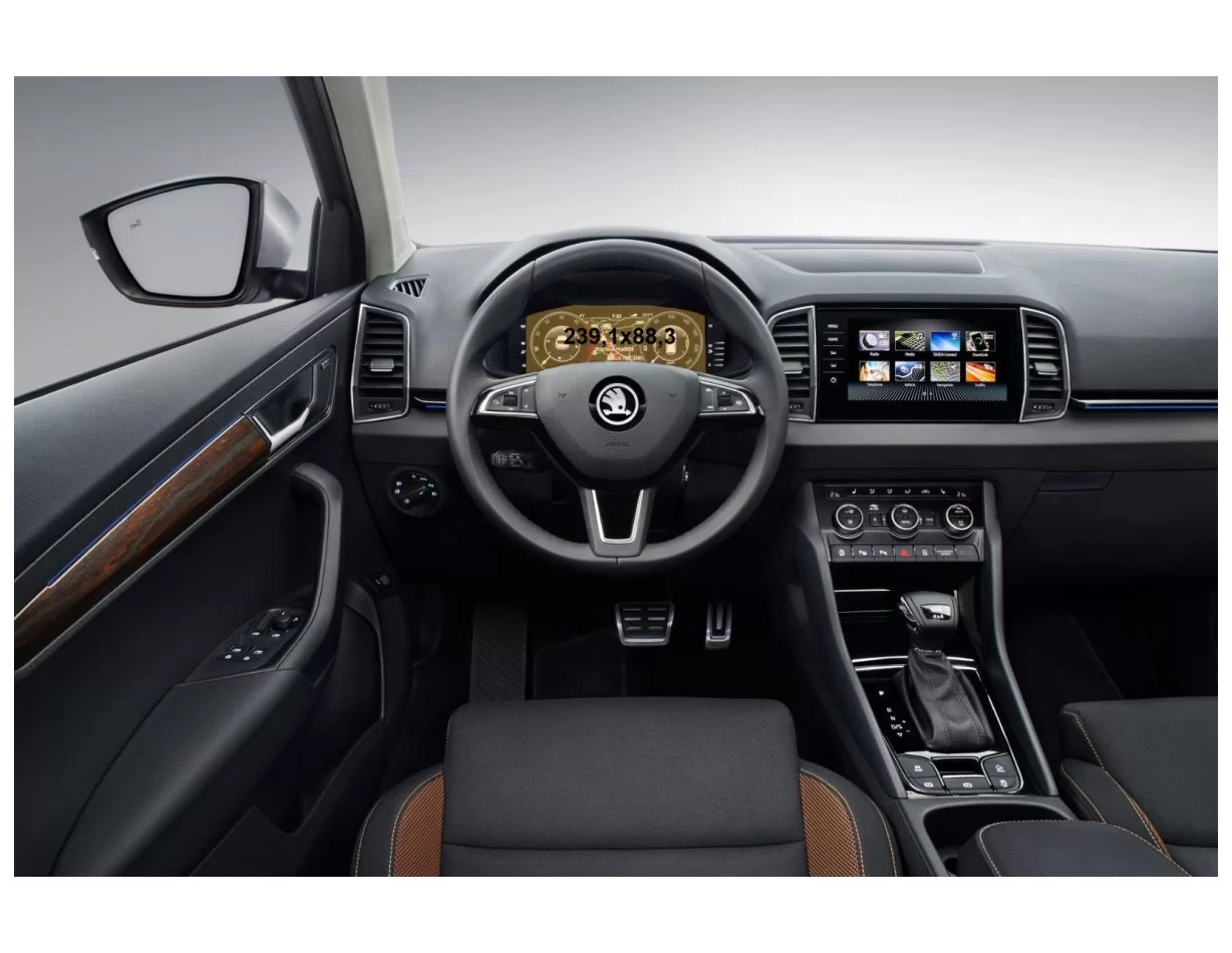 Skoda Karoq (NU7) 2017 - Present Digital Speedometer LCD-Digi 10,25" ExtraShield Screeen Protector - 1 - Interior Dash Trim Kit