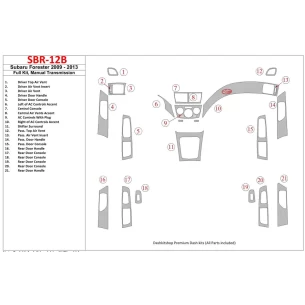 Subaru Forester 2009-UP Full Set, Manual Gear Box Interior BD Dash Trim Kit 2