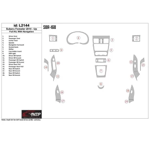 Subaru Forester 2014-UP Full Set, Without NAVI Interior BD Dash Trim Kit 2