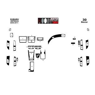 Subaru Impreza 01.2007 3D Interior Dashboard Trim Kit Dash Trim Dekor 22-Parts 2