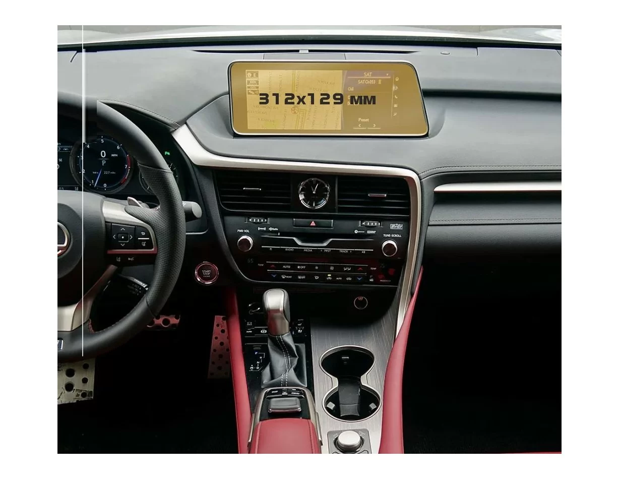 Lexus RX 2015 - 2019 Multimedia 8" ExtraShield Screeen Protector - 1 - Interior Dash Trim Kit