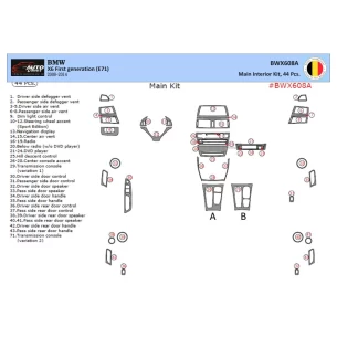 BMW X6 E71 2008-2014 3D Interior Dashboard Trim Kit Dash Trim Dekor 41-Parts 2