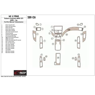 Subaru Impreza 2009-UP Full Set, Manual Gear Box Interior BD Dash Trim Kit 2