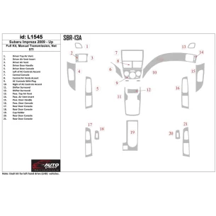 Subaru Impreza 2009-UP Full Set, Manual Gear Box, ?? STI Interior BD Dash Trim Kit 2