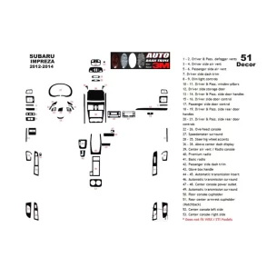 Subaru Impreza G4 2012-2014 3D Interior Dashboard Trim Kit Dash Trim Dekor 51-Parts 2