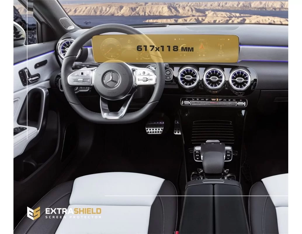 Mercedes-Benz A-class (W177/V177) 2018 - Present Digital Speedometer + Multimedia 10,25" ExtraShield Screeen Protector - 1 - Int
