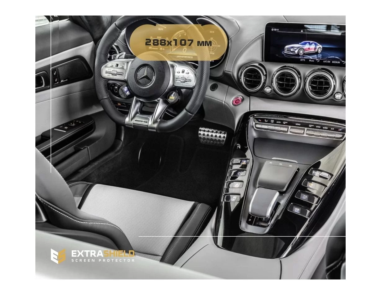 Mercedes-Benz AMG GT (C190/R190) 2016 - 2020 Digital Speedometer 10,25" ExtraShield Screeen Protector - 1 - Interior Dash Trim K
