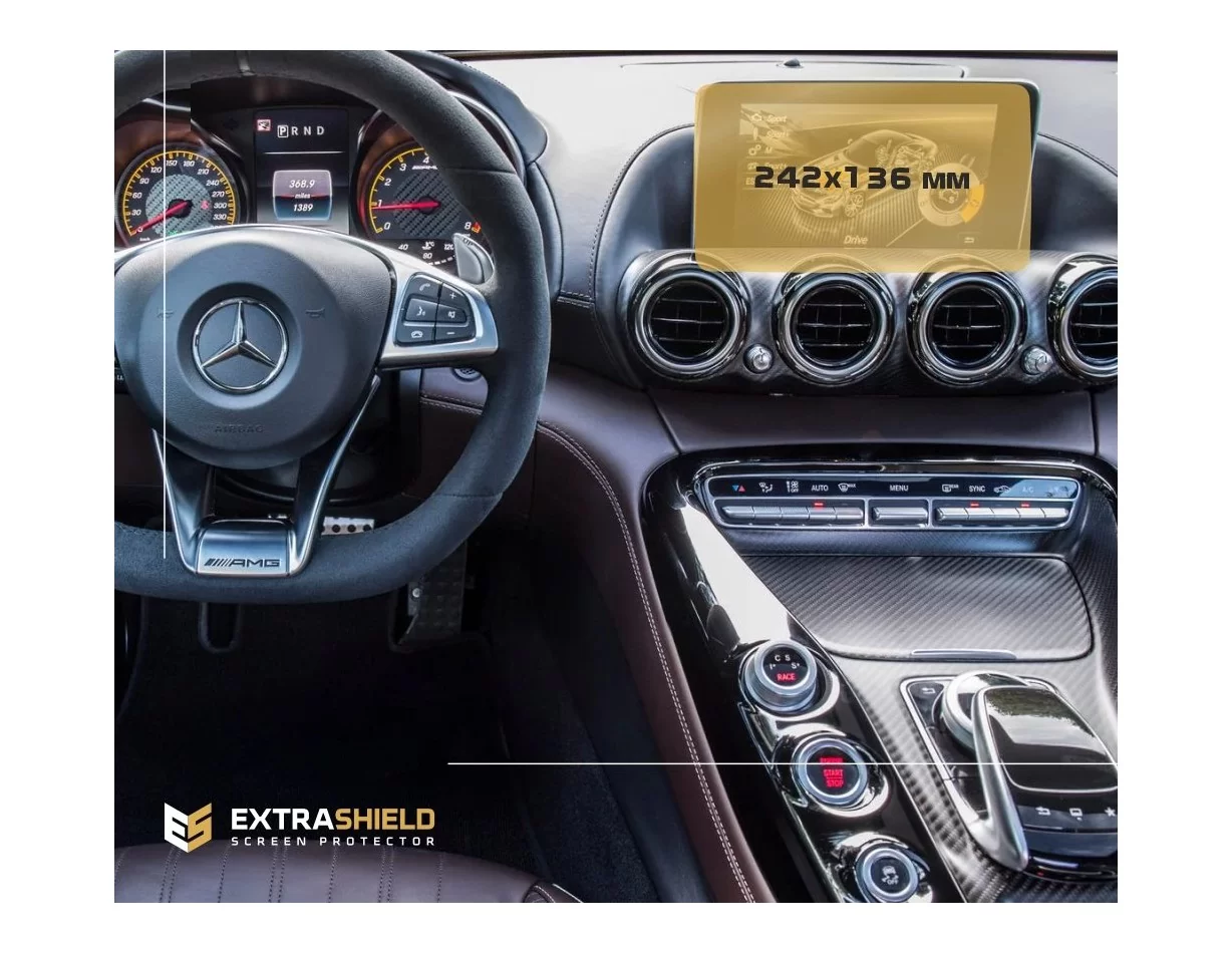 Mercedes-Benz AMG GT (C190/R190) 2014 - 2018 Multimedia 7" ExtraShield Screeen Protector - 1 - Interior Dash Trim Kit