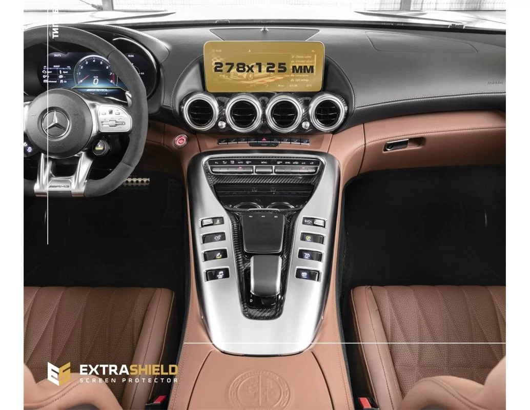 Mercedes-Benz AMG GT (C190/R190) 2016 - 2020 Multimedia 10,3" ExtraShield Screeen Protector - 1 - Interior Dash Trim Kit