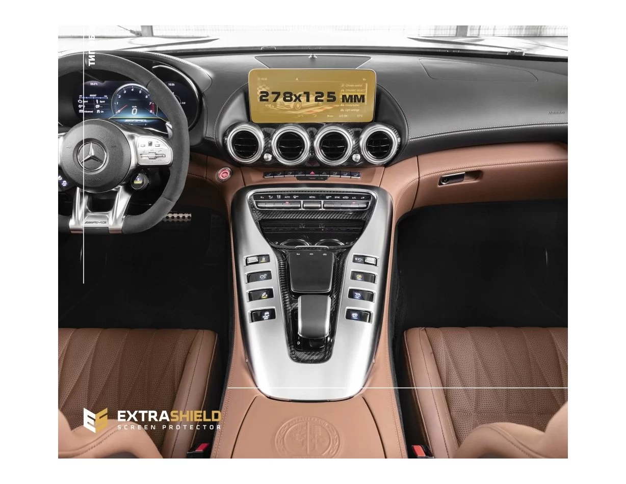 Mercedes-Benz AMG GT (C190/R190) 2016 - 2020 Multimedia 10,3" ExtraShield Screeen Protector - 1 - Interior Dash Trim Kit