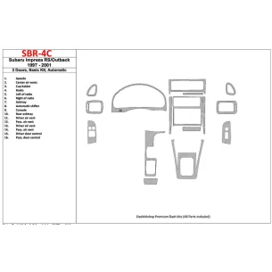 Subaru Impreza RS 1997-UP 2 Doors, Automatic Gearbox, Basic Set, 16 Parts set Interior BD Dash Trim Kit 2