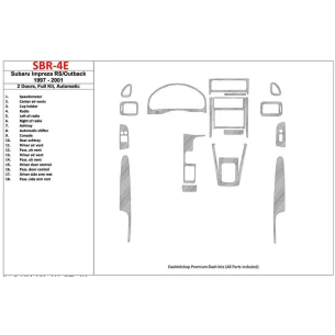Subaru Impreza RS 1997-UP 2 Doors, Automatic Gearbox, Full Set, 18 Parts set Interior BD Dash Trim Kit 2