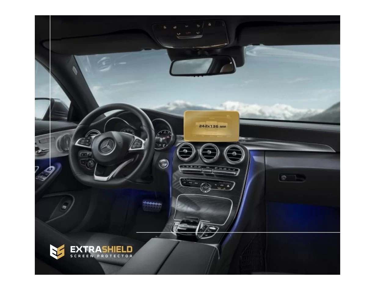 Mercedes-Benz C-class (W205/S205/C205/A205) 2014 - 2018 Multimedia 7" ExtraShield Screeen Protector - 1 - Interior Dash Trim Kit