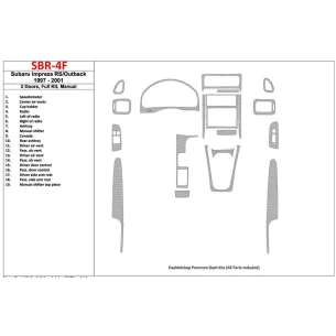 Subaru Impreza RS 1997-UP 2 Doors, Manual Gearbox, Full Set, 19 Parts set Interior BD Dash Trim Kit 2