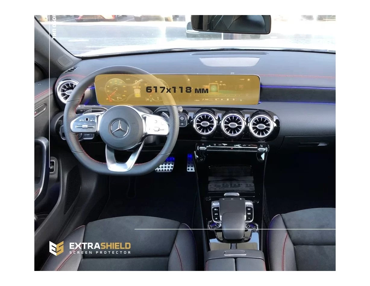 Mercedes-Benz CLA (C118) 2019 - Present Digital Speedometer + Multimedia 10,25" ExtraShield Screeen Protector - 1 - Interior Das