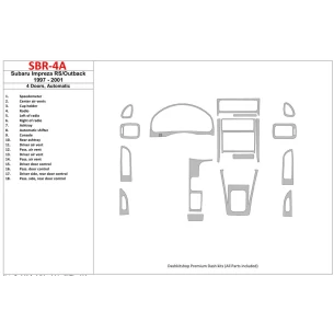 Subaru Impreza RS 1997-UP 4 Doors, Automatic Gearbox, 18 Parts set Interior BD Dash Trim Kit 2