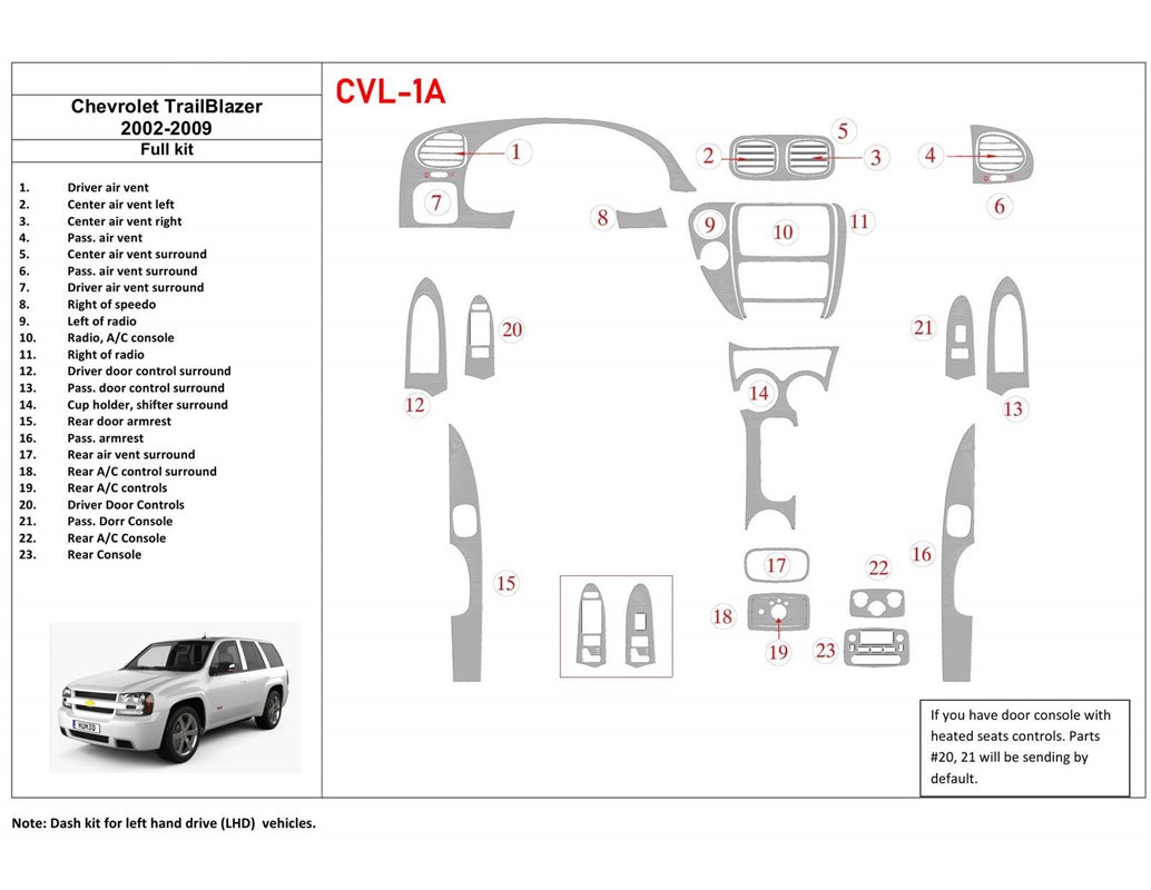 MAN TGA-XXL 01.00-12.05 3M 3D Car Tuning Interior Tuning Interior Customisation UK Right Hand Drive Australia Dashboard Trim Kit