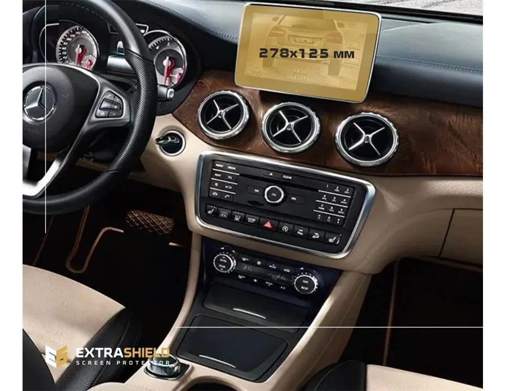 Mercedes-Benz GLA (X156) 2013 - 2017 Multimedia 10,3" ExtraShield Screeen Protector - 1 - Interior Dash Trim Kit