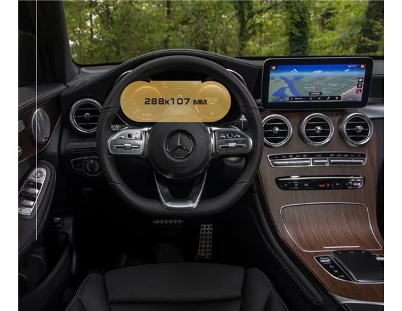 Mercedes-Benz GLC (X253/C253) 2019 - Present Digital Speedometer 10,25" ExtraShield Screeen Protector - 1 - Interior Dash Trim K