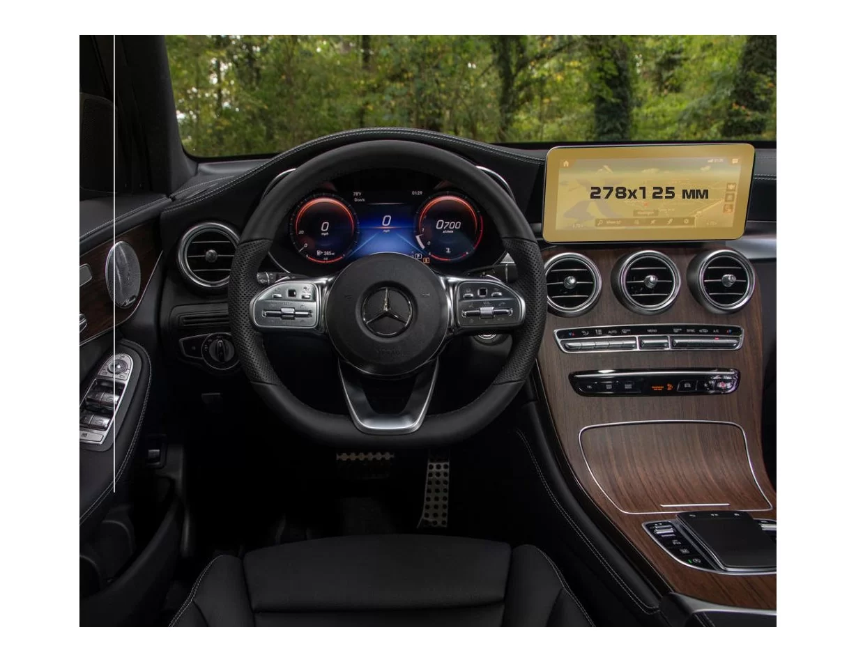 Mercedes-Benz GLC (X253/C253) 2019 - Present Multimedia 10,3" ExtraShield Screeen Protector - 1 - Interior Dash Trim Kit