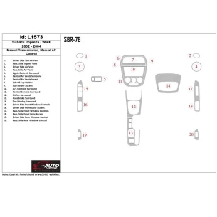 Subaru Impreza/WRX 2002-2004 Manual Gear Box, Manual Gearbox AC Control Interior BD Dash Trim Kit 2