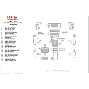 Subaru Legacy 2005-2006 Auto AC Control, Automatic Gear Interior BD Dash Trim Kit 2