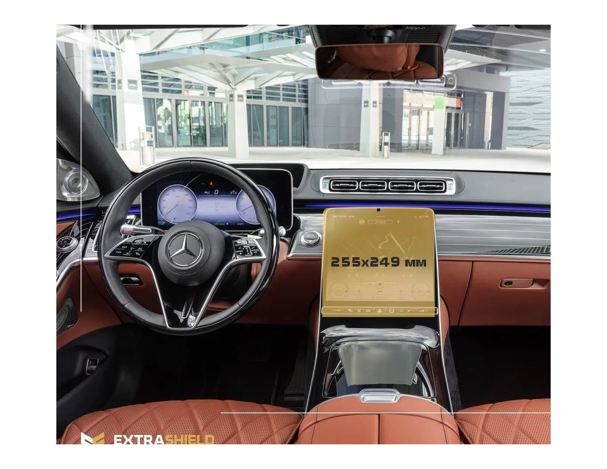 Mercedes-Benz S-class (W223/Z223) 2020 - Present Multimedia 12,8" ExtraShield Screeen Protector - 1 - Interior Dash Trim Kit