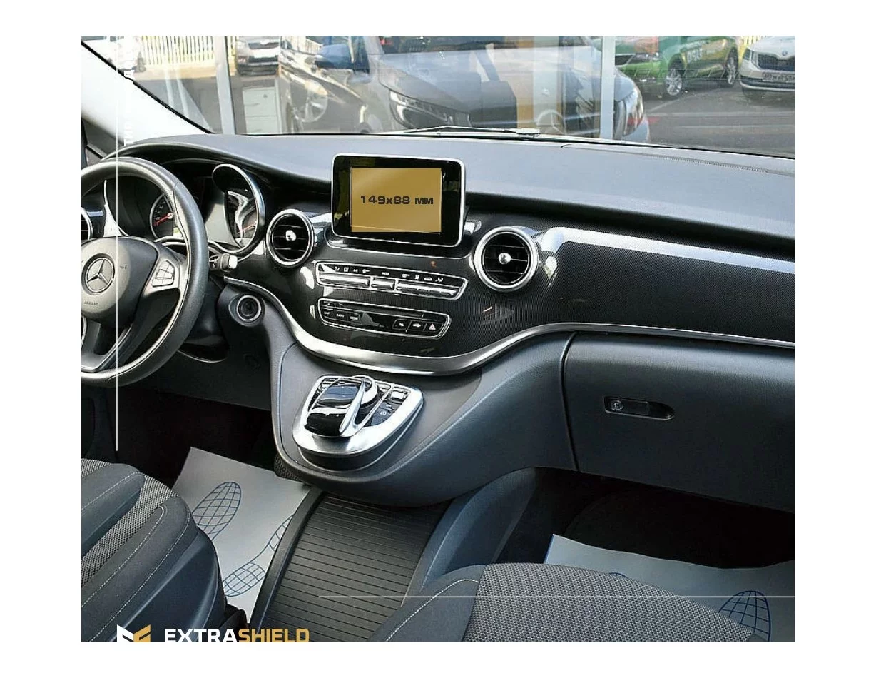 Mercedes-Benz V-class (W447) 2014 - Present Multimedia 5,8" ExtraShield Screeen Protector - 1 - Interior Dash Trim Kit