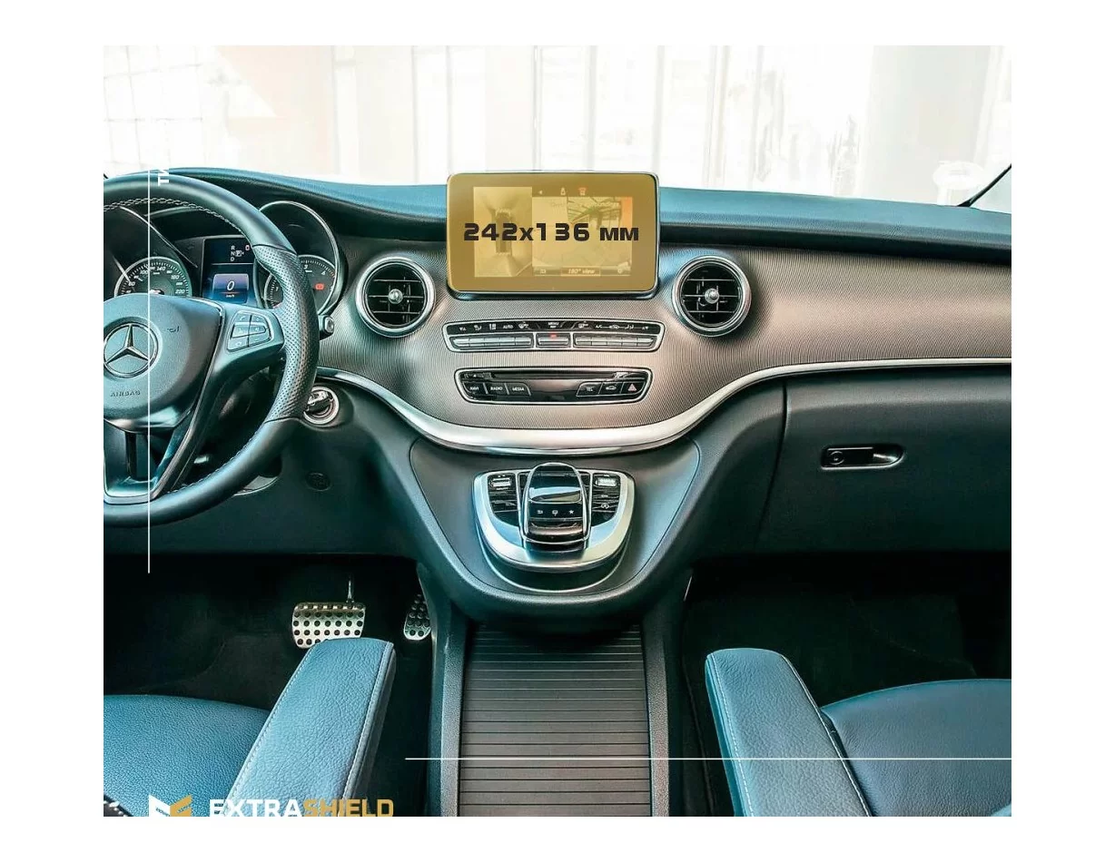 Mercedes-Benz V-class (W447) 2014 - Present Multimedia 7" ExtraShield Screeen Protector - 1 - Interior Dash Trim Kit