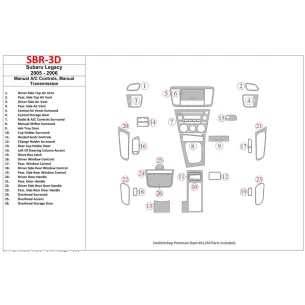 Subaru Legacy 2005-2006 Manual Gearbox AC Control, Manual Gear Box Interior BD Dash Trim Kit 2