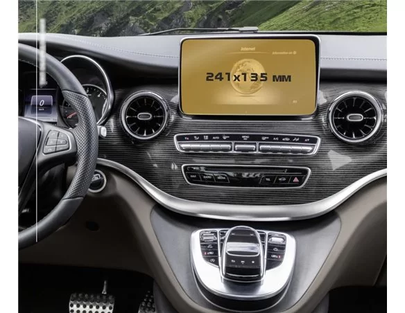 Mercedes-Benz V-class (W447) 2019 - Present Multimedia ExtraShield Screeen Protector - 1 - Interior Dash Trim Kit